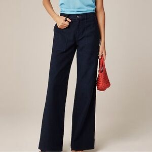 J Crew Camp-pocket wide-leg pant Size 33 Navy